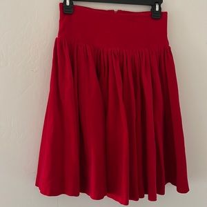 Betsy Johnson Petite red velvet full skirt size 4-6